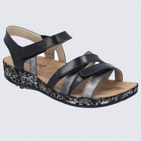 Sandales Westland by Josef Seibel, sandales velcro femme en cuir noir