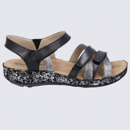 Sandales Westland by Josef Seibel, sandales velcro femme en cuir noir