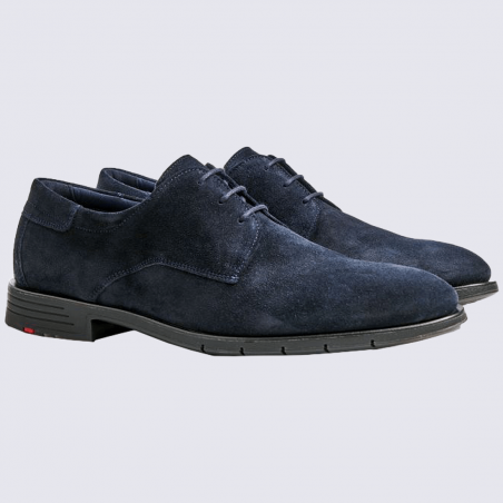 Chaussures Lloyd, chaussures de ville à lacets homme en cuir nubuck bleu