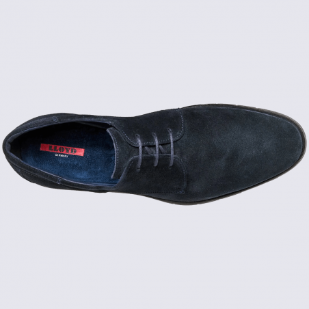 Chaussures Lloyd, chaussures de ville à lacets homme en cuir nubuck bleu