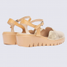 Sandales Wonders, sandales fermées tendances femme en cuir doré Sandales Wonders, sandales fermées tendances femme en cuir doré