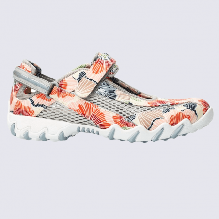 Chaussures Allrounder, chaussures de marche imprimé floral femme gris/orange