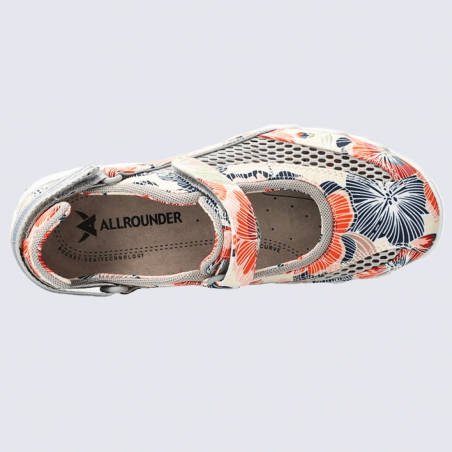 Chaussures Allrounder, chaussures de marche imprimé floral femme gris/orange