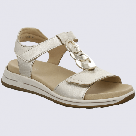 Sandales Ara, sandales tendances femme en cuir doré