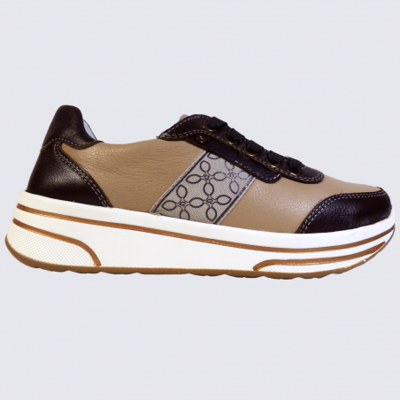 Baskets Ara, baskets sportives femme en cuir marron