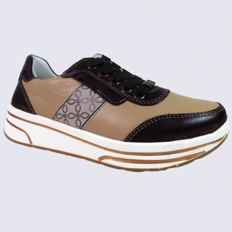 Baskets Ara, baskets sportives femme en cuir marron Baskets Ara, baskets sportives femme en cuir marron