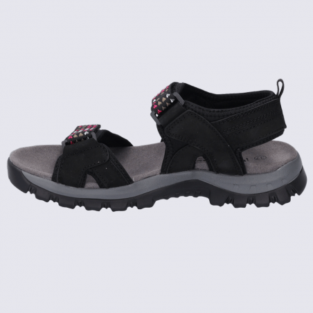 Sandales Westland by Josef Seibel, sandales confortables femme en cuir et textile noir