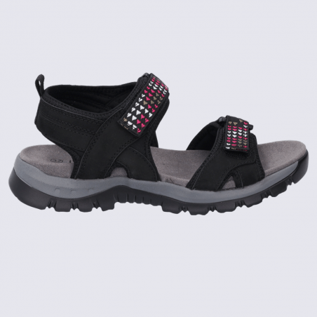 Sandales Westland by Josef Seibel, sandales confortables femme en cuir et textile noir