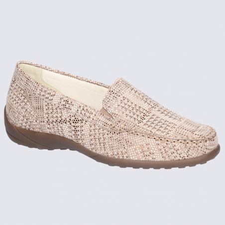 Mocassins Waldlaufer, mocassins chics et confortables femme en cuir beige