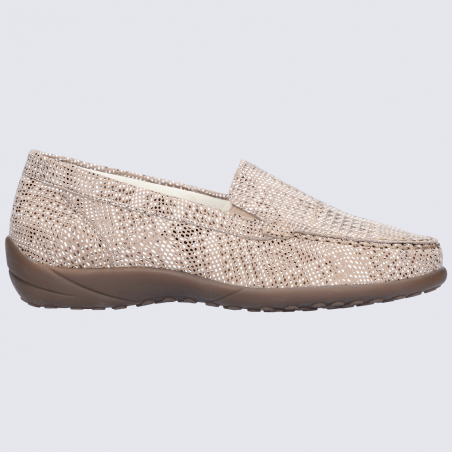 Mocassins Waldlaufer, mocassins chics et confortables femme en cuir beige