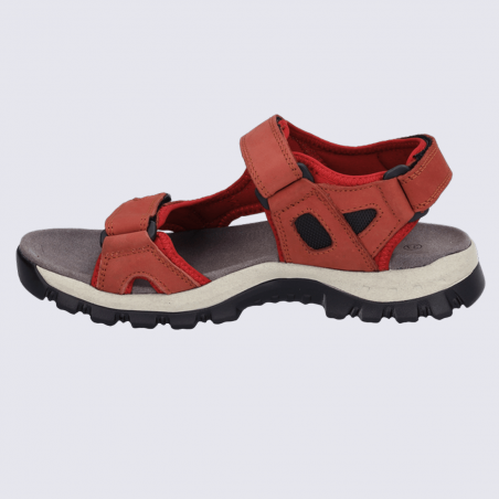 Sandales Westland by Josef Seibel, sandales sport femme en cuir et textile rouge