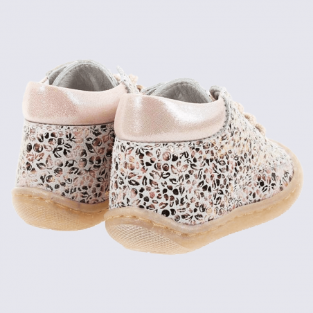 Chaussures Superfit, chaussures à lacets filles en cuir liberty rose