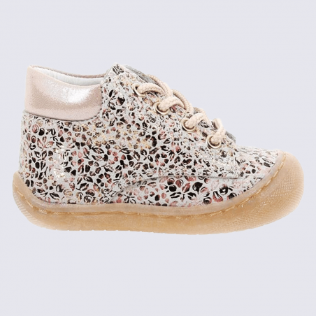 Chaussures Superfit, chaussures à lacets filles en cuir liberty rose