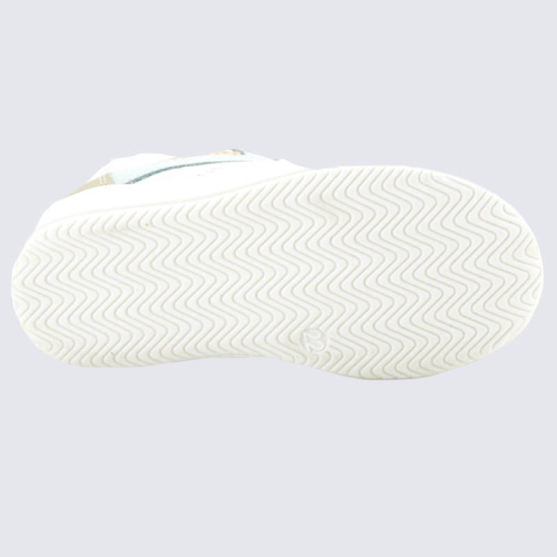 Baskets Bellamy, baskets zippées filles en cuir doré/pastel