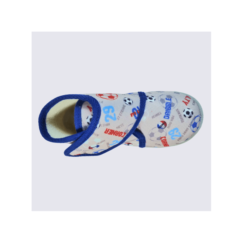 Chaussons Bellamy, chaussons foot garçons beige/bleu