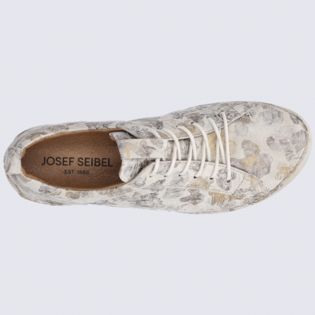 Chaussures Josef Seibel, chaussures basses imprimé fleuri femme en cuir beige