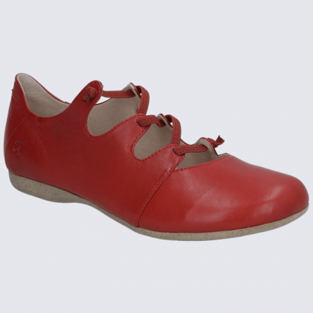 Ballerines Josef Seibel, ballerines légères femme en cuir rouge