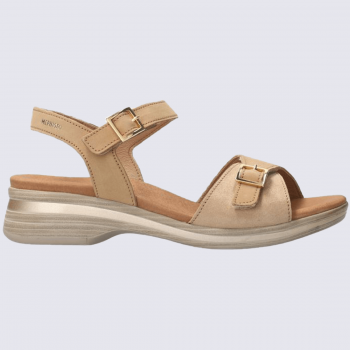 Sandales Mephisto, sandales à talons élégantes femme en cuir nubuck beige