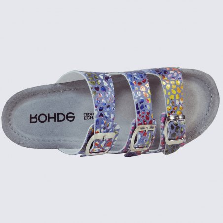 Mules Rohde, mules à brides femme imprimé jeans multicolore