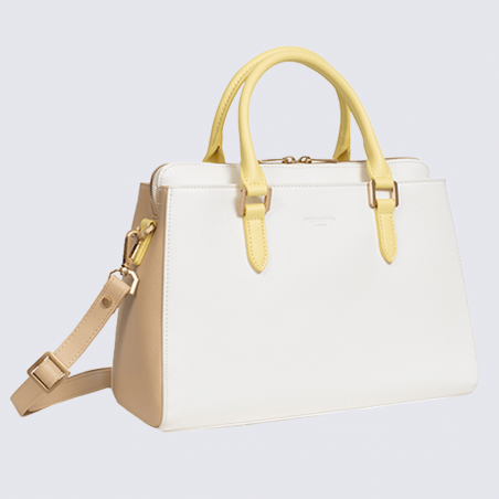 Sac à main Hexagona, sac à main ligne Monica femme blanc/jaune