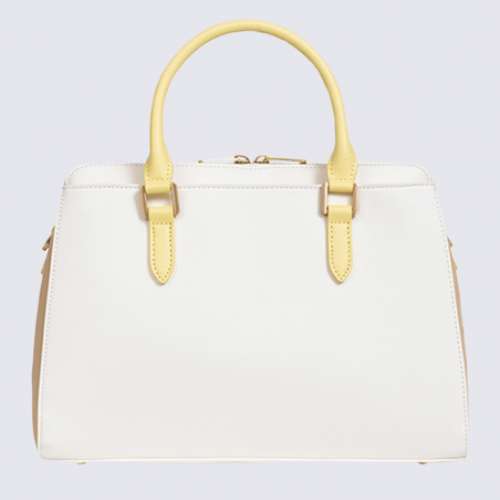 Sac à main Hexagona, sac à main ligne Monica femme blanc/jaune