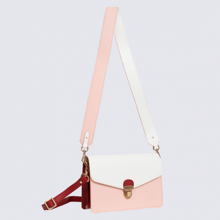 Sac à bandoulière Hexagona, sac à bandoulière ligne Monica femme rose