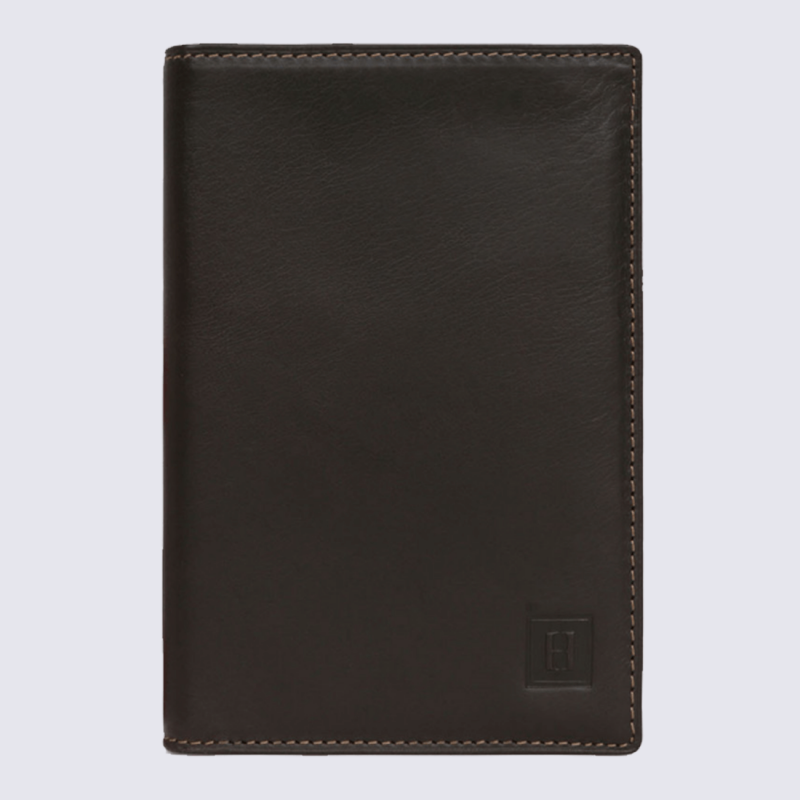 Portefeuilles Hexagona, portefeuilles unisexe en cuir marron
