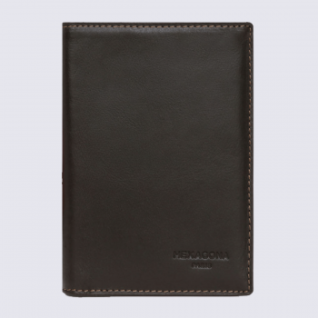 Portefeuilles Hexagona, portefeuilles élégant unisexe en cuir marron