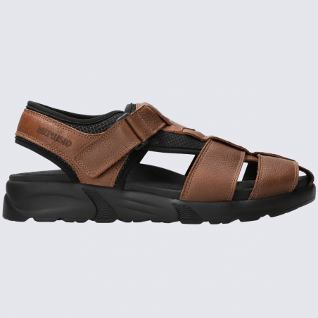 Sandales Mephisto, sandales confortables homme en cuir marron