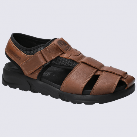 Sandales Mephisto, sandales confortables homme en cuir marron