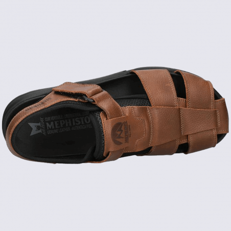 Sandales Mephisto, sandales confortables homme en cuir marron