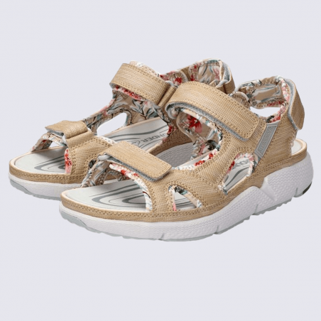 Sandales Allrounder, sandales sportives doublure fleuris pour femme beige