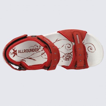 Sandales Allrounder, sandales à velcro sportives femme rouge