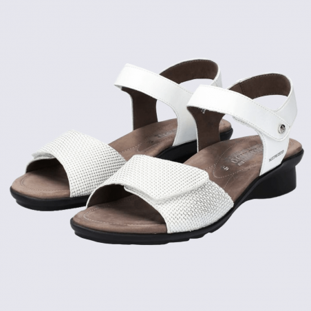 Sandales Mephisto, sandales confortables femme en cuir blanc