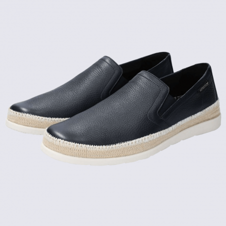 Chaussures Mephisto, slip-on décontractée et chic homme en cuir bleu marine