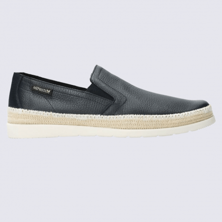 Chaussures Mephisto, slip-on décontractée et chic homme en cuir bleu marine