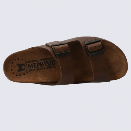 Sandales Mephisto, sandales confortables homme en cuir marron