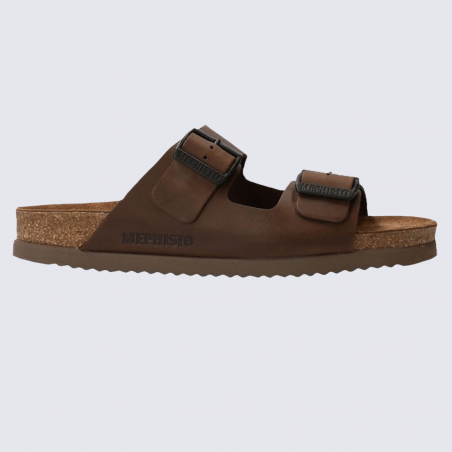 Sandales Mephisto, sandales confortables homme en cuir marron