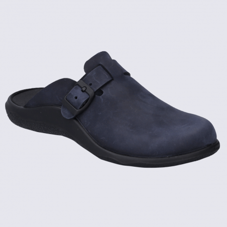 Mules Westland by Josef Seibel, mules confortables femme en cuir bleu jeans