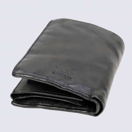 Portefeuille Bear, portefeuille stop RFID pour homme en cuir noir