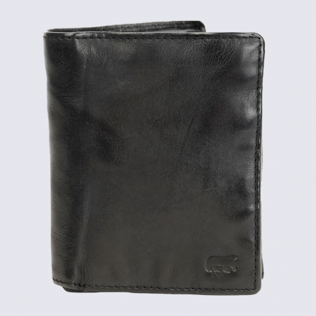 Portefeuille Bear, portefeuille stop RFID pour homme en cuir noir