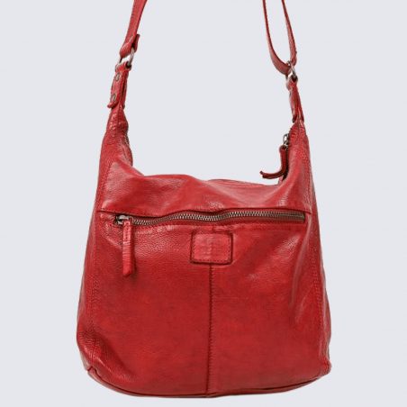 Sac à bandoulière Bear, sac bandoulière design femme en cuir rouge