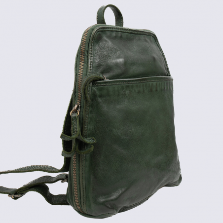 Sac à dos Bear, sac à dos intemporel pour femme en cuir vert