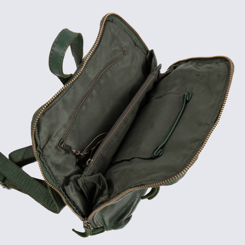 Sac à dos Bear, sac à dos intemporel pour femme en cuir vert