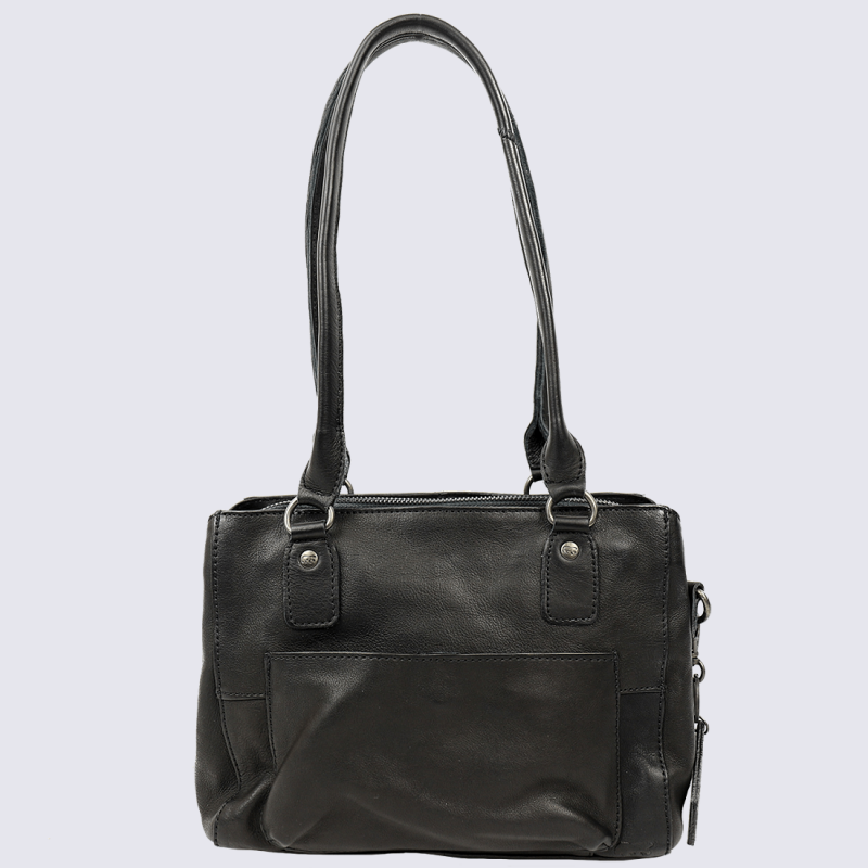 Sac port?� ?�paule Bear, sac port?� ?�paule tendance femme en cuir noir| Igert Chaussures&Maroquinerie