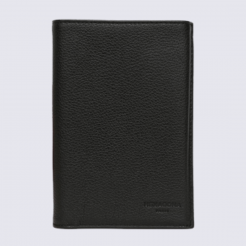 Portefeuilles Hexagona, portefeuilles élégant 3 volets mixte en cuir noir
