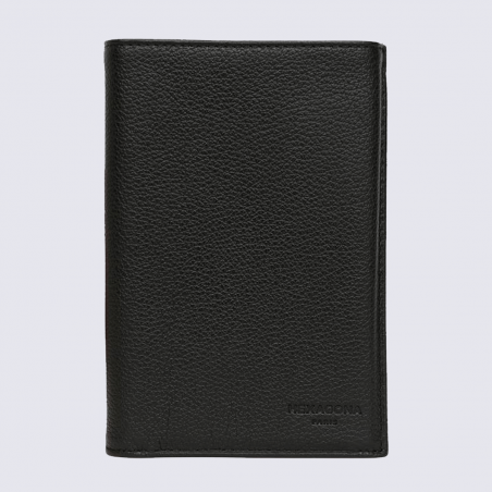 Portefeuilles Hexagona, portefeuilles élégant 3 volets mixte en cuir noir Portefeuilles Hexagona, portefeuilles élégant 3 volets mixte en cuir noir