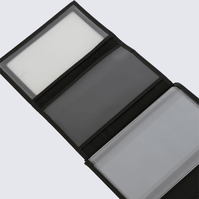 Portefeuilles Hexagona, portefeuilles élégant 3 volets mixte en cuir noir
