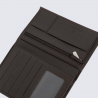 Portefeuilles Hexagona, portefeuilles pratique 2 volets mixte en cuir marron foncé