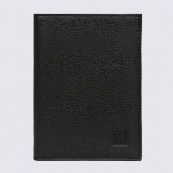 Portefeuilles Hexagona, portefeuilles 2 volets mixte en cuir de vachette grainé noir